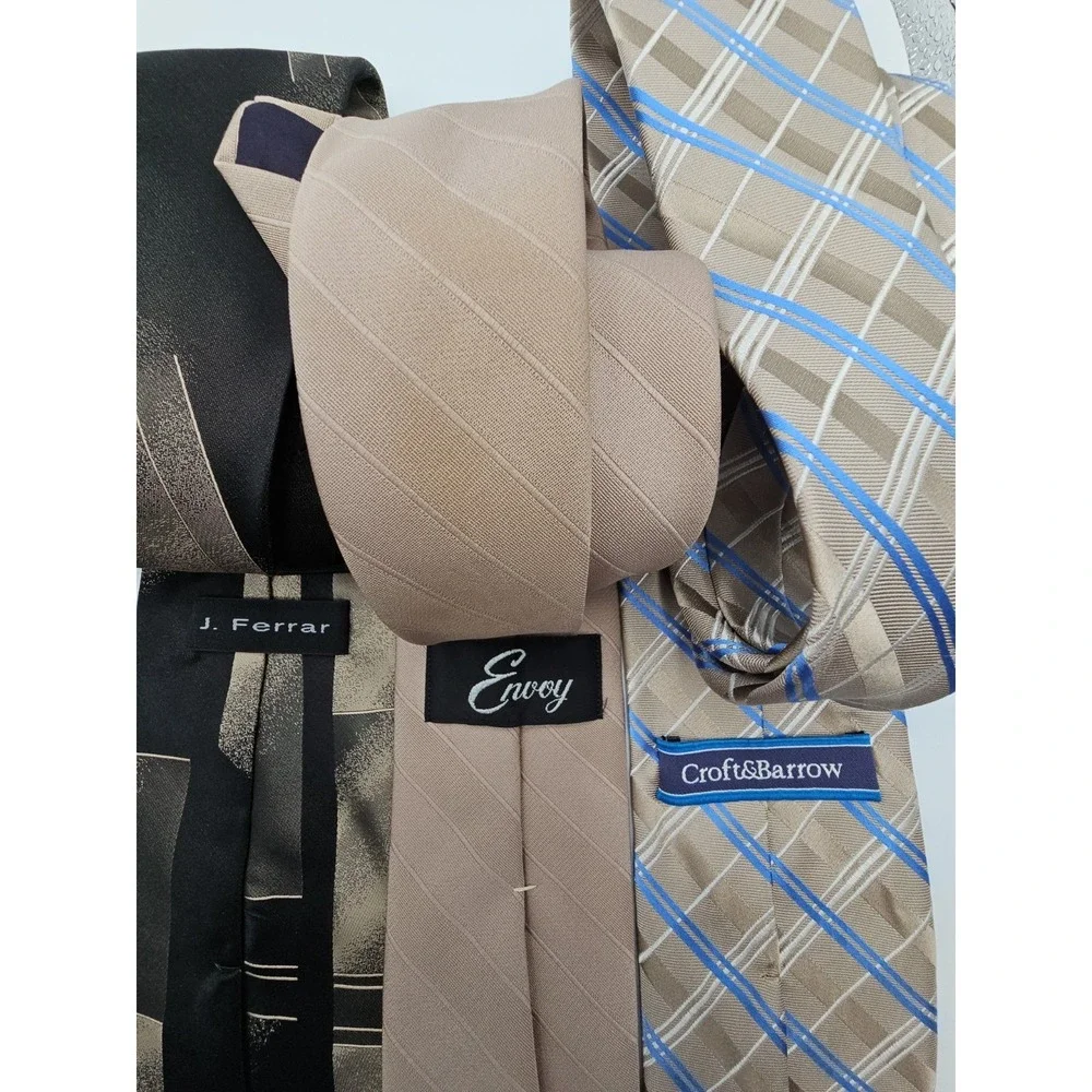 Vintage Men's Silk Tie Lot of 7 Banana RepublicTie BarCountess Mara Mixed Brands